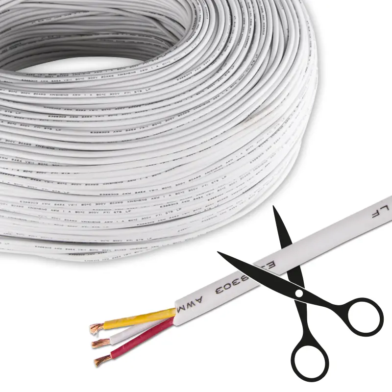kabel 3x0,5mm2, bílý PVC plášť, barva červená/žlutá/bílá ML-733.023.21.0