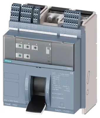 jistič 3VA27, ovládání pákou, pevné provedení, In 1250A, Icu 85kA/415V, nadproudová spoušť ETU350 (LSI), Ir 500÷1250 A, Isd (1÷10)x In, Ii (1,5÷15)x In, 3pól, p