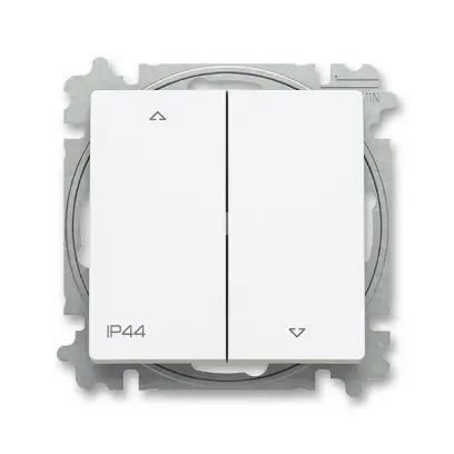 ovládač žaluziový, s krytem, řazení 1/0+1/0, IP44; Zoni, matná bílá 3559T-A88940 240