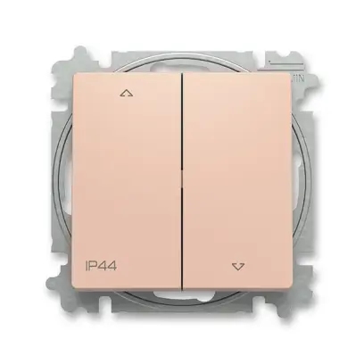 ovládač žaluziový, s krytem, řazení 1/0+1/0, IP44; Zoni, pudrová 3559T-A88940 242