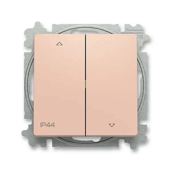 ovládač žaluziový, s krytem, řazení 1/0+1/0, IP44; Zoni, pudrová 3559T-A88940 242