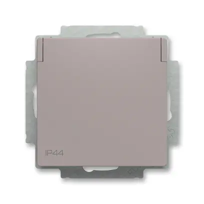 zásuvka jednonásobná s bočními kontakty, s clonkami, s víčkem, IP44; Zoni, greige 6620T-A07995 244