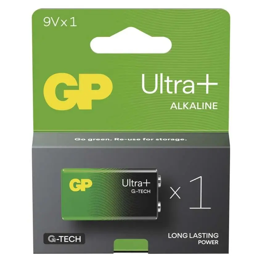 baterie alkalická GP Ultra Plus 9V G-TECH *B03511