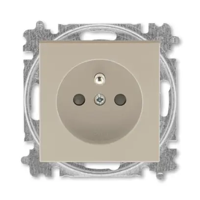 zásuvka jednonásobná 55×55, s ochranným kolíkem, s clonkami (typ 6619); macchiato 6619H-A06557 18, design LEVIT