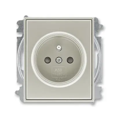 zásuvka jednonásobná s ochranným kolíkem, s clonkami (typ 6619); starostříbrná 6619E-A06357 32, design TIME