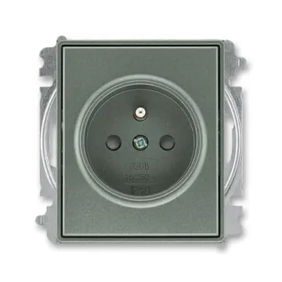 zásuvka jednonásobná s ochranným kolíkem, s clonkami (typ 6619); antracitová 6619E-A06357 34, design TIME