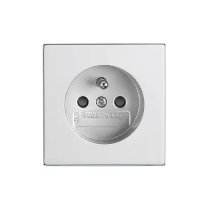zásuvka jednonásobná s ochranným kolíkem, s clonkami (typ 6619); hliníková stříbrná 6619B-A0635783, design FUTURE LINEAR