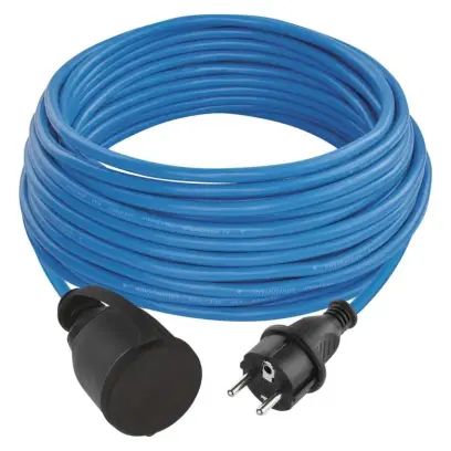 kabel produžovací počasí odolný 20 m / 1 zásuvka / modrý / PVC / 230 V / 1,5 mm2 EMOS P01420W