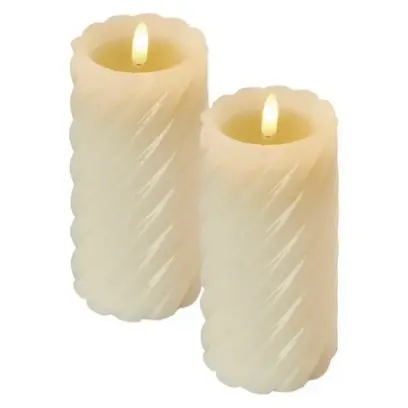 svíčka LED 2x vosková 17 cm, 2x AAA, vnitřní, teplá bílá, časovač EMOS DCCV17