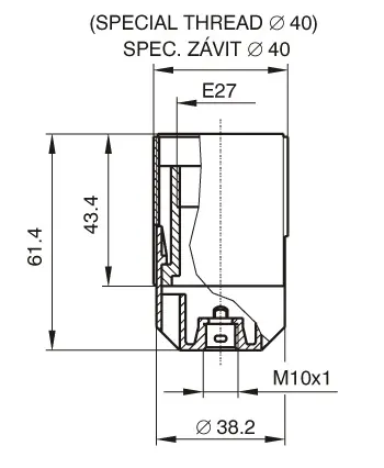 objímka E27 1352-13400 plastová, bílá