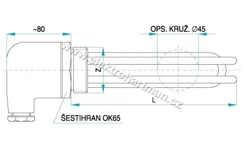 těleso topné 3 000 W Backer 420690240, M48x2