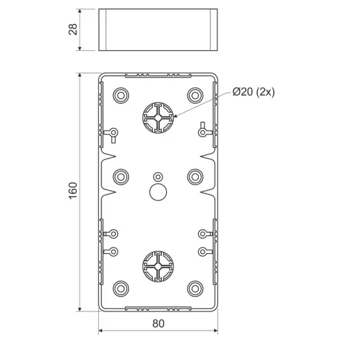 krabice LK 80x28 2R dvojitá Kopos