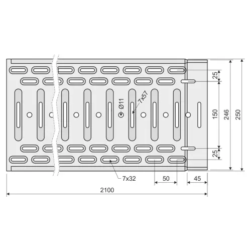 žlab kabelový s integ. spojkou MARS NKZI 100X250X1.25 S