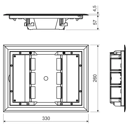 rám podlahový KOPOBOX 57 Kopos 6x modul 45