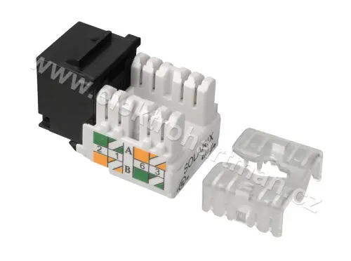 keystone UTP CAT5E RJ45 zařezávací černý Solarix SXKJ-5E-UTP-BK /25286501/