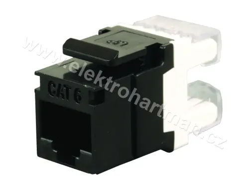 keystone UTP CAT6 RJ45 zařezávací černý Solarix SXKJ-6-UTP-BK /25286601/