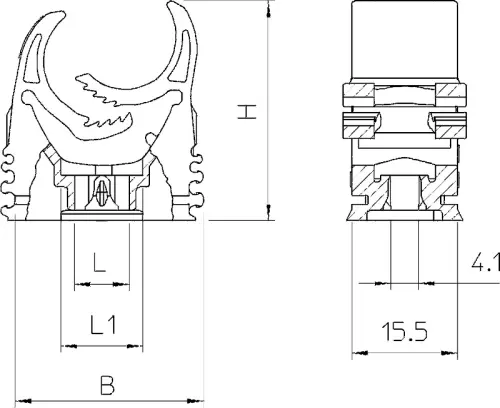 příchytka OBO M-Quick 25-28 LGR PG21 /2153130/