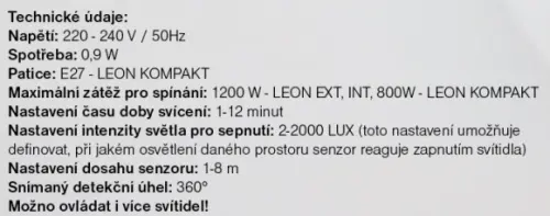 senzor Fulgur LEON INT