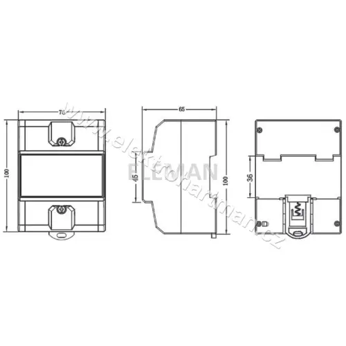 elektroměr modulový DTS 353-L 80A, 4,5mod. LCD 3fáz. 1tarif, podružný