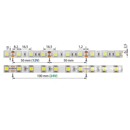 pásek LED ML-121.606.60.0 60LED/m 14,4W/m IP54 studená bílá