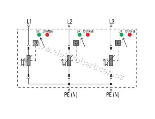 svodič Weidmuller VPU I 3 280V/12,5 kA /1352200000/  B+C