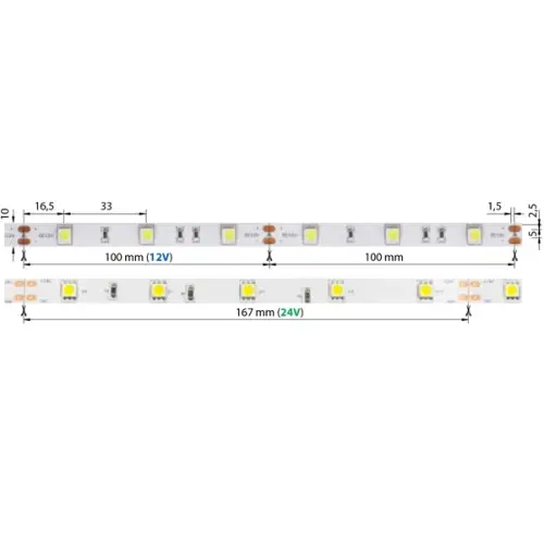 pásek LED SMD5050 RGB , DC12V, IP54, 10mm,  ML-123.587.60.0