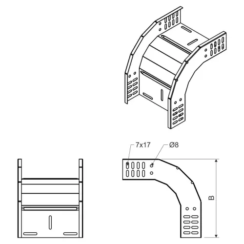 oblouk klesající 90° KO 90X60X400 S