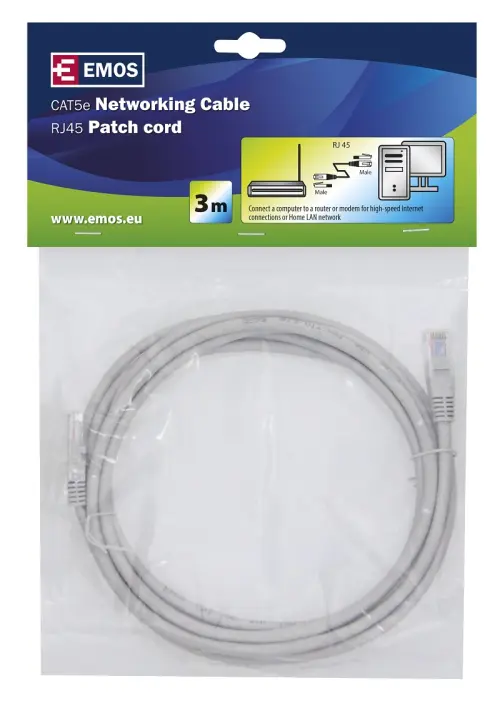kabel datový UTP CAT 5E PVC 3m *S9124