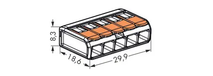 svorka WAGO páčková 221-415 5x4 clip