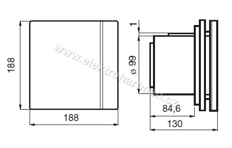 ventilátor SILENT 100 CZ DESIGN 3C tichý chod, zpět.klapka, kul.ložiska