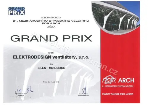 ventilátor SILENT 100 CZ DESIGN 3C tichý chod, zpět.klapka, kul.ložiska