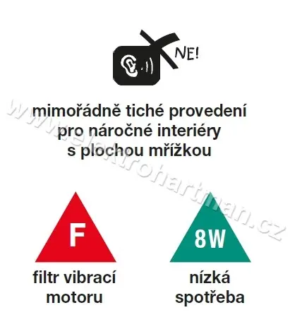 ventilátor SILENT 100 CRZ DESIGN 3C tichý chod, zpět.klapka, doběh, kul.ložiska