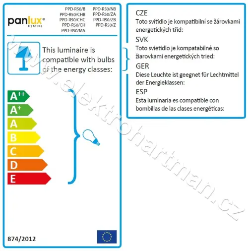 svítidlo Panlux PPD-R50/CHC chrom černý