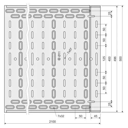 žlab kabelový s integ. spojkou MARS NKZI 100X500X1.00 S