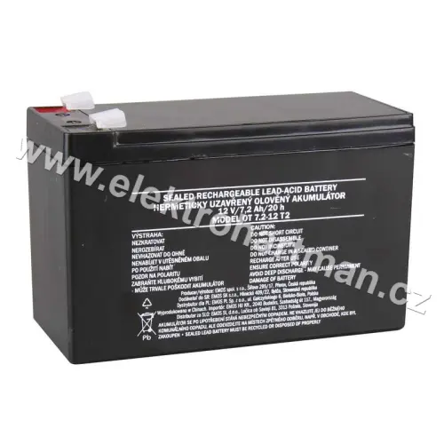 akumulátor 12V/7,2Ah,faston 6,3 mm GT12-7,2 *B9674