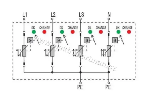 svodič Weidmuller VPU I 4 280V/12,5 kA /1352180000/ B+C