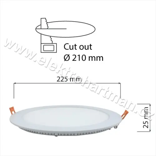 svítidlo vestavné LED Toro R21, 21W, 2700K, 1470lm, IP20, kulaté /ML-412.016.33.0/
