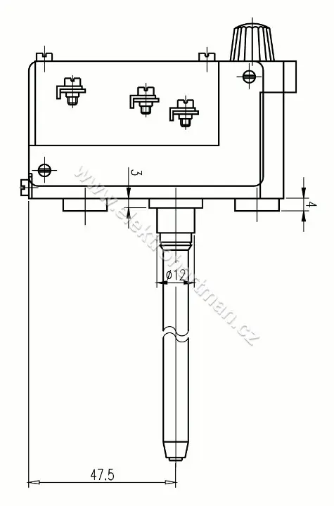 termostat stonkový TH 160.2 délka 315mm, rozsah 20-80 °C