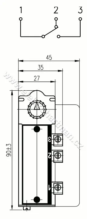 termostat stonkový TH 160.2 délka 315mm, rozsah 20-80 °C