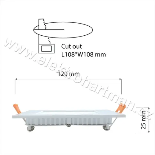 svítidlo vestavné LED Toro S9, 9W, 4000K, 680lm, IP20, hranaté /ML-412.002.33.0/