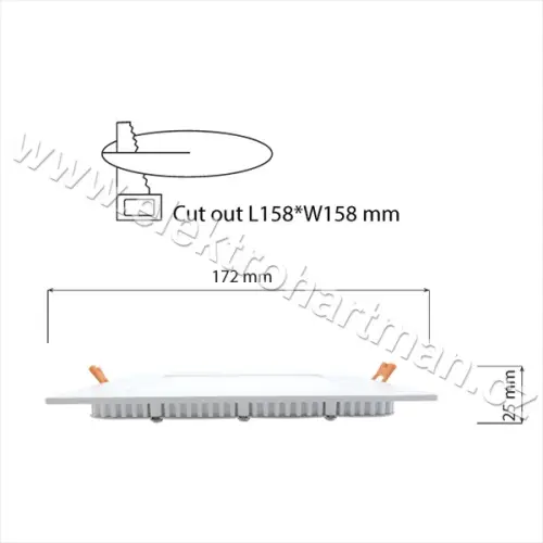 svítidlo vestavné LED Toro S15, 15W, 4000K, 1150lm, IP20, hranaté /ML-412.005.33.0/