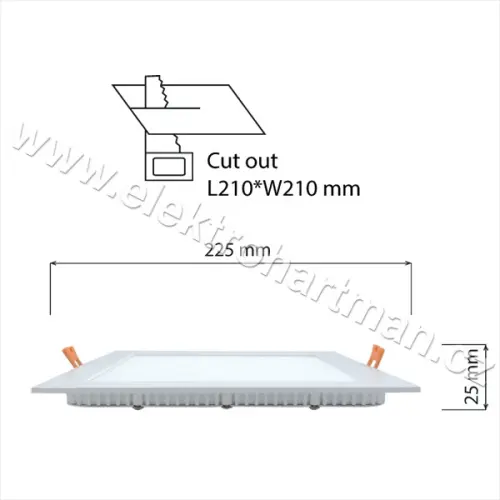 svítidlo vestavné LED Toro S21, 21W, 4000K, 1600lm, IP20, hranaté /ML-412.008.33.0/