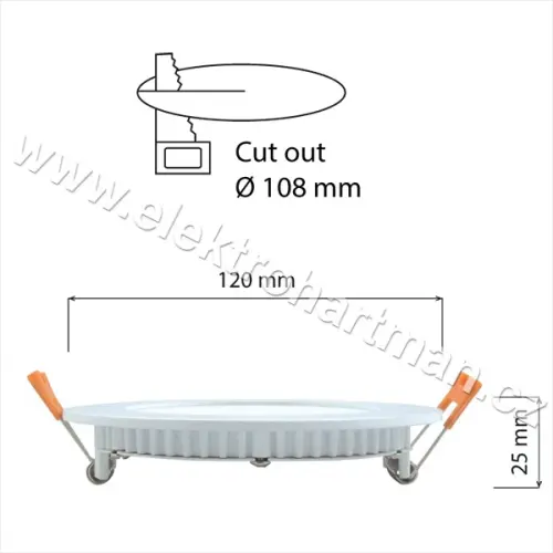 svítidlo vestavné LED Toro R9, 9W, 2700K, 630lm, IP20, kulaté /ML-412.010.33.0/