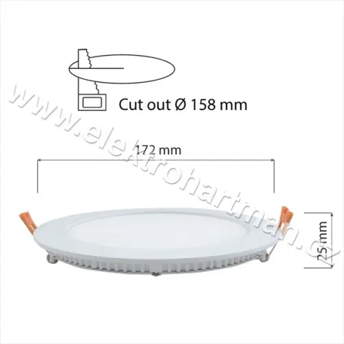 svítidlo vestavné LED Toro R15, 15W, 4000K, 1150lm, IP20, kulaté /ML-412.014.33.0/