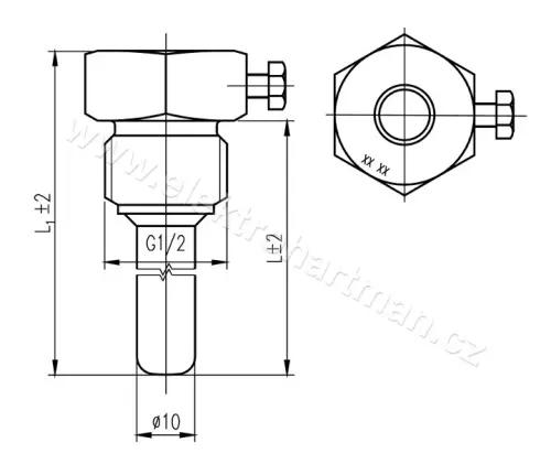jímka termostatová TH 160.2 délka 324mm