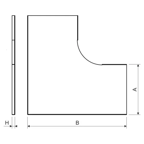 MARS VÍKO OBLOUKU 90°  NVO 90X125 EO lak po obvodu