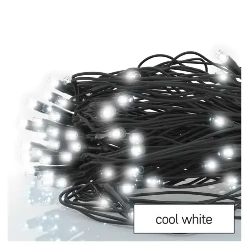 Standard LED spojovací vánoční řetěz – síť, 1,5x2 m, venkovní, studená bílá, časovač EMOS D1DC01