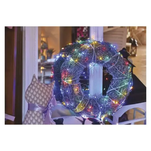 řetěz LED vánoční nano zelený, 15 m, venkovní i vnitřní, multicolor, časovač EMOS D3AM03