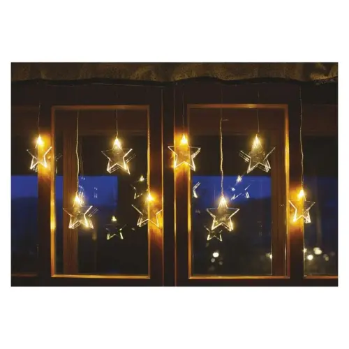LED vánoční závěs – hvězdy, 45x84 cm, venkovní i vnitřní, teplá bílá EMOS DCGW02