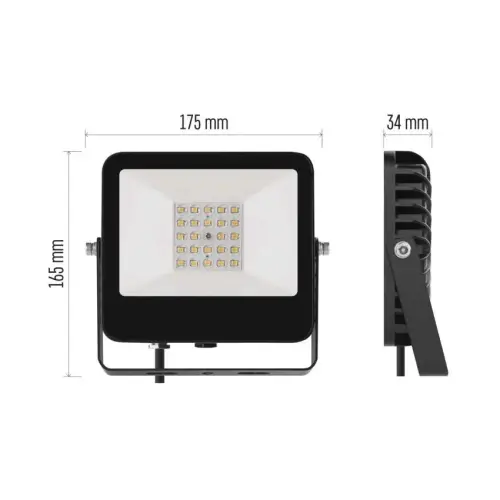 reflektor LED EMOS AVENO 20W 2900lm, 4000K, IP66, černý, neutrální bílá ZS2413